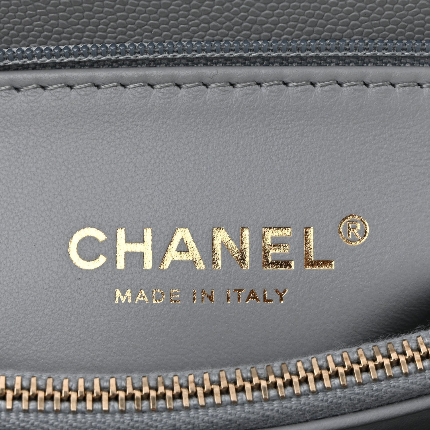 Caviar Lizard Embossed Quilted Small Coco Handle Flap Light Grey