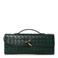 Nappa Intrecciato Long Andiamo Top Handle Clutch Emerald Green
