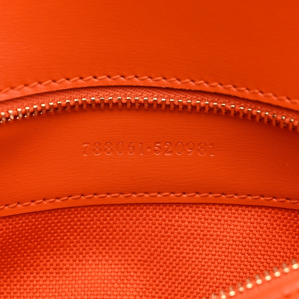 GG Monogram Textured Dollar Calfskin Small Luce Shoulder Bag Orange
