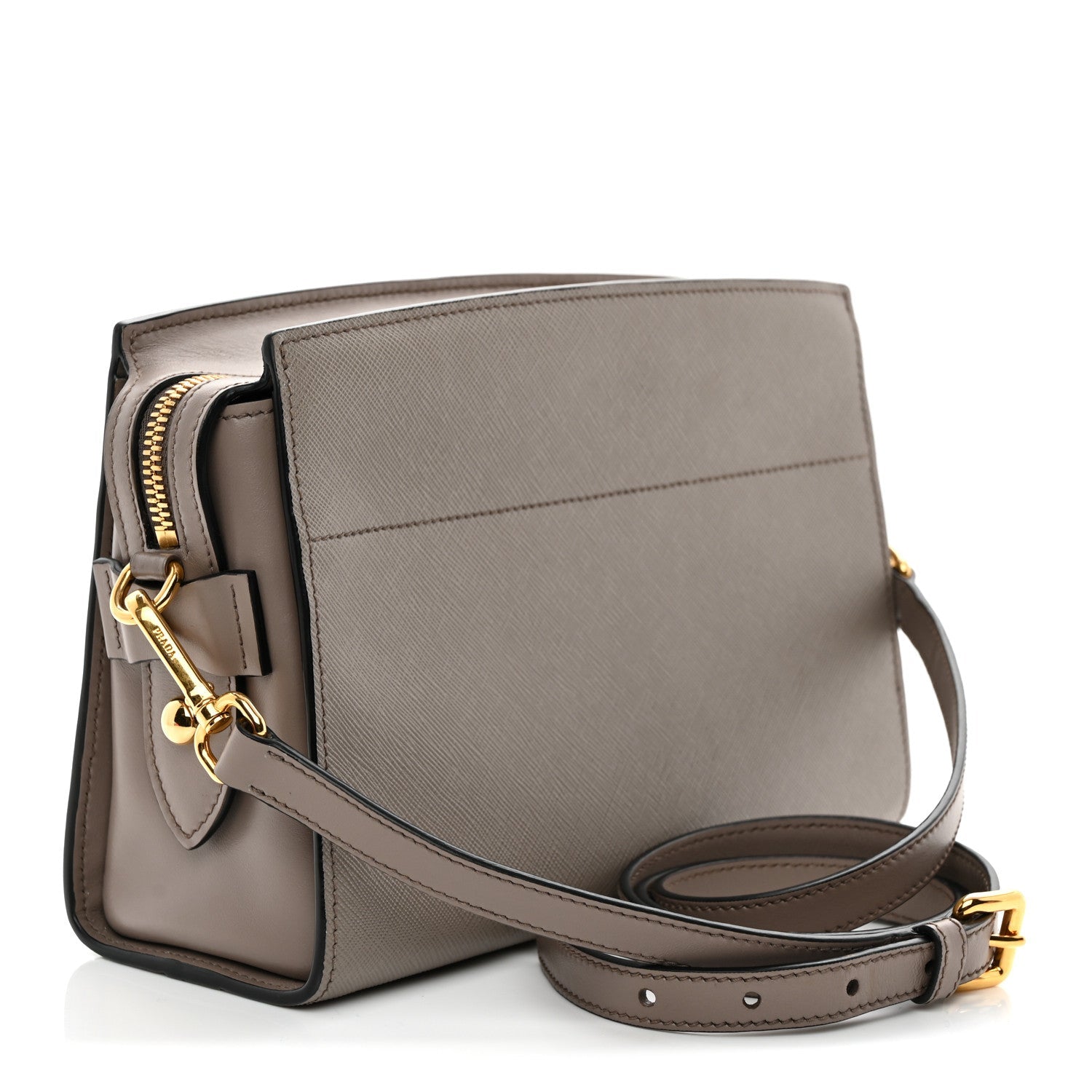 Saffiano Calfskin Esplanade Crossbody Bag Argilla