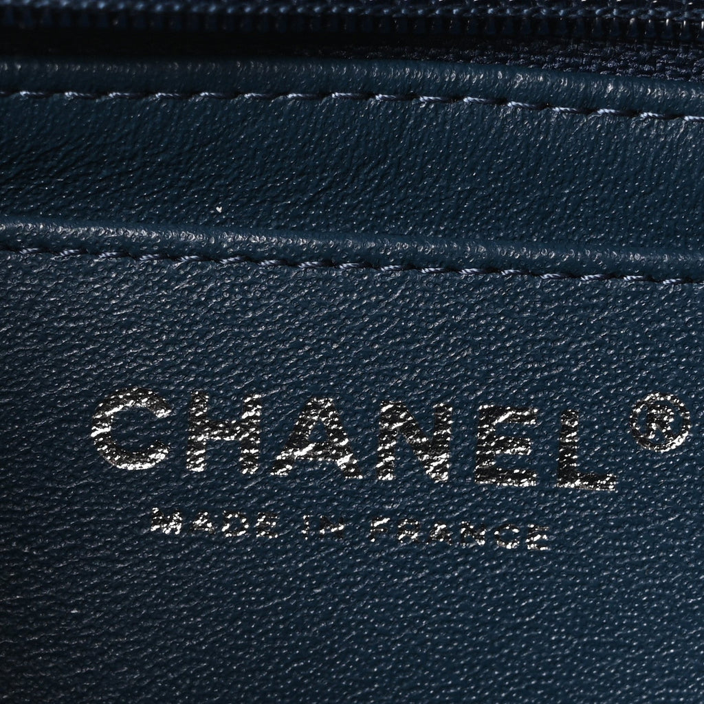 Lambskin Quilted Mini Rectangular Flap Blue