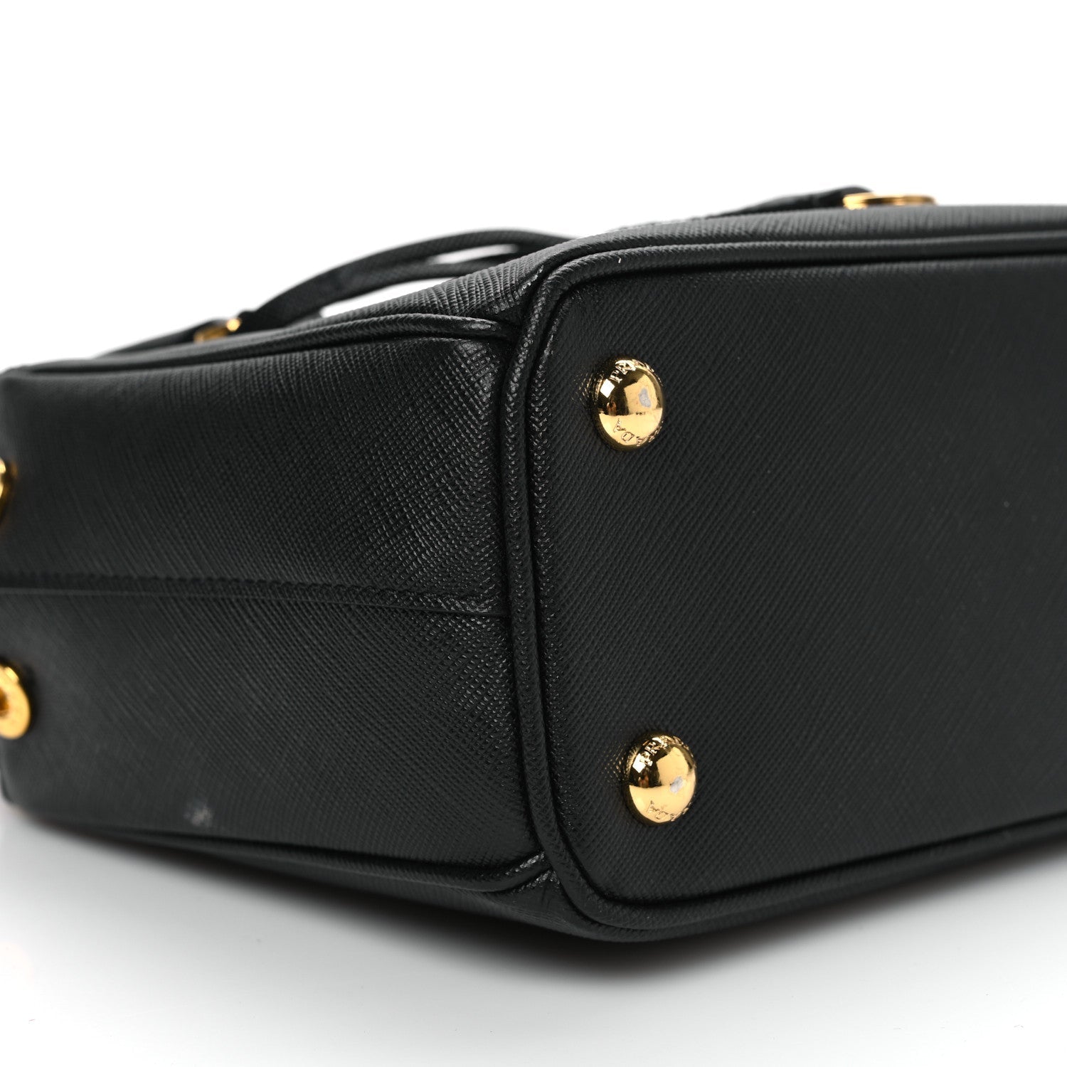 Saffiano Lux Mini Galleria Double Zip Tote Black
