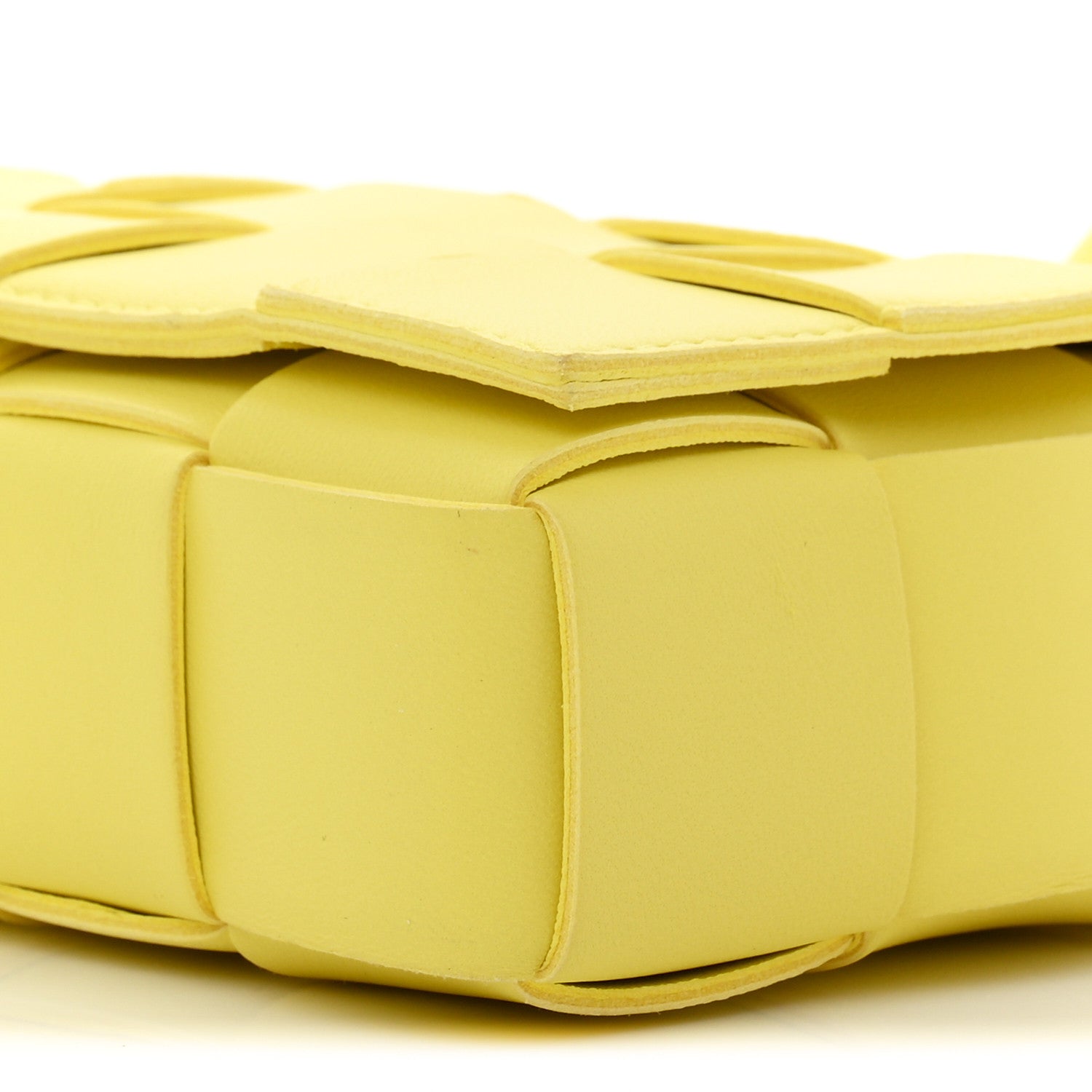 Lambskin Maxi Intrecciato Small Cassette Crossbody Bag Lemonade