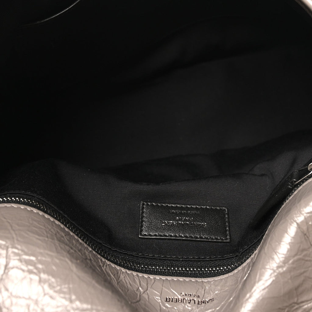 Crinkled Calfskin Matelasse Monogram Large Niki Chain Satchel Fog