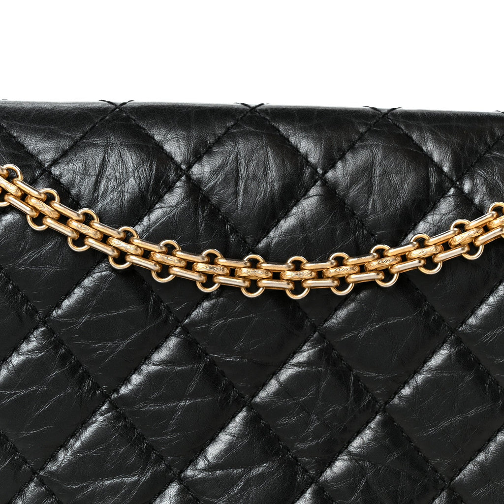 Aged Calfskin Quilted 2.55 Reissue 226 Flap Black