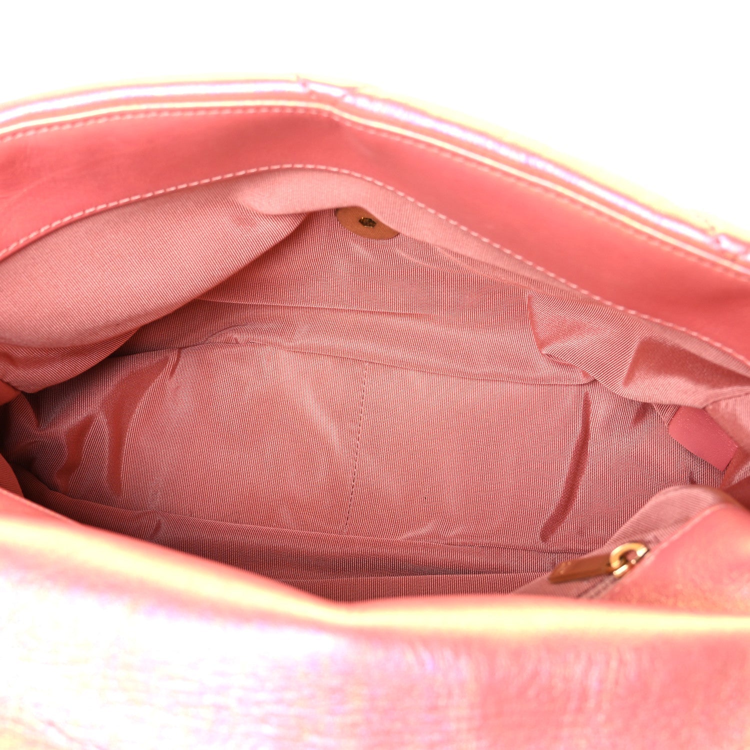 Iridescent Lambskin Quilted Large Chanel 19 Flap Pink