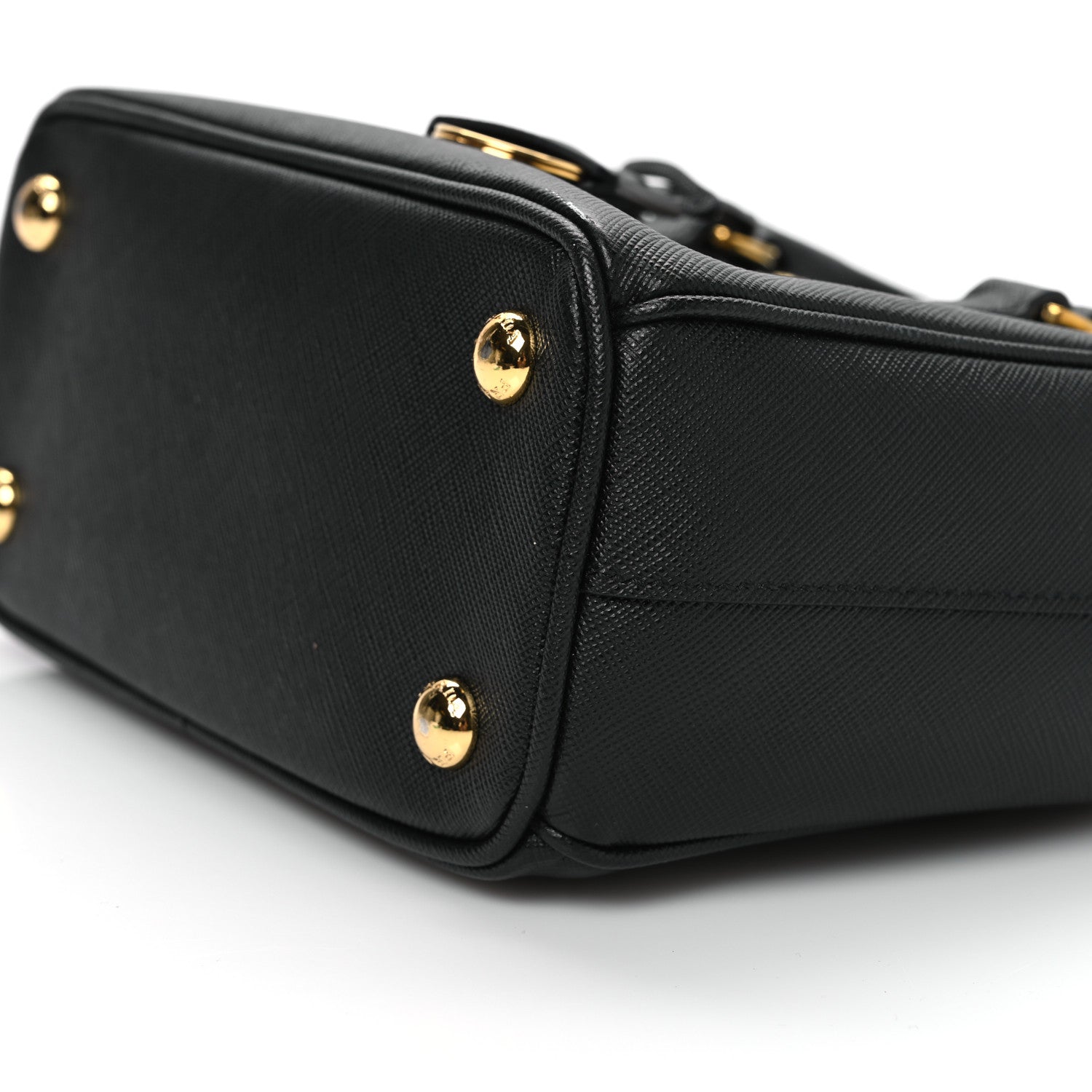 Saffiano Lux Mini Galleria Double Zip Tote Black