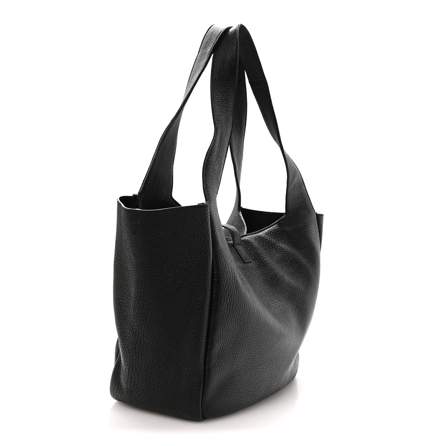 Grained Deerskin Bea Tote Black
