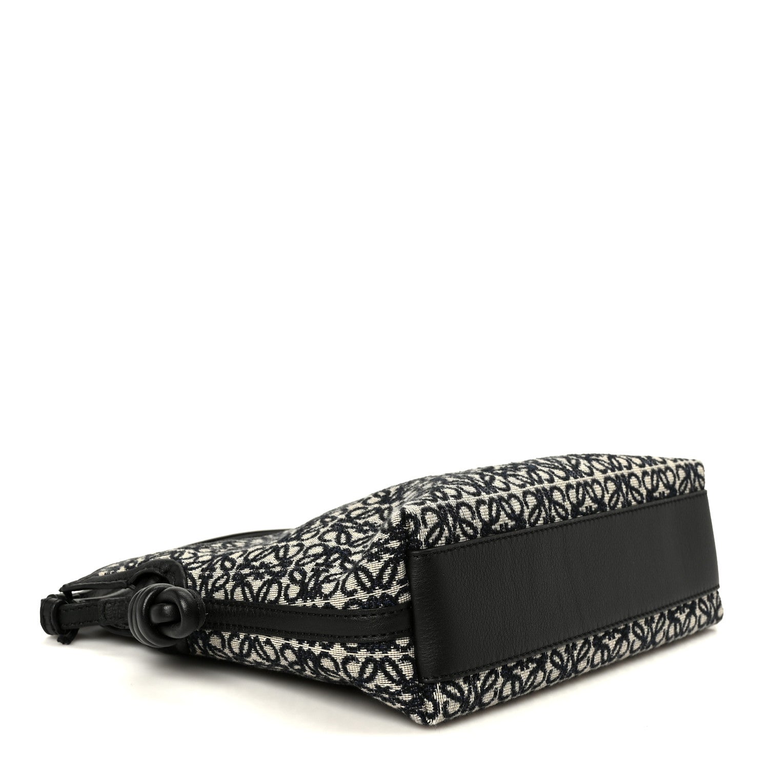 Jacquard Anagram Calfskin Mini Flamenco Knot Clutch Navy Black
