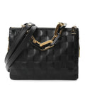 Satin Sequin Embroidered Damier Coussin BB Black