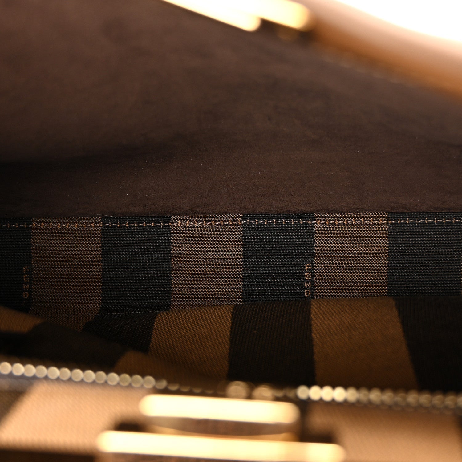 Vitello Seta Fabric Jacquard Pequin Medium Peekaboo Iconic Satchel Foresta Tobacco