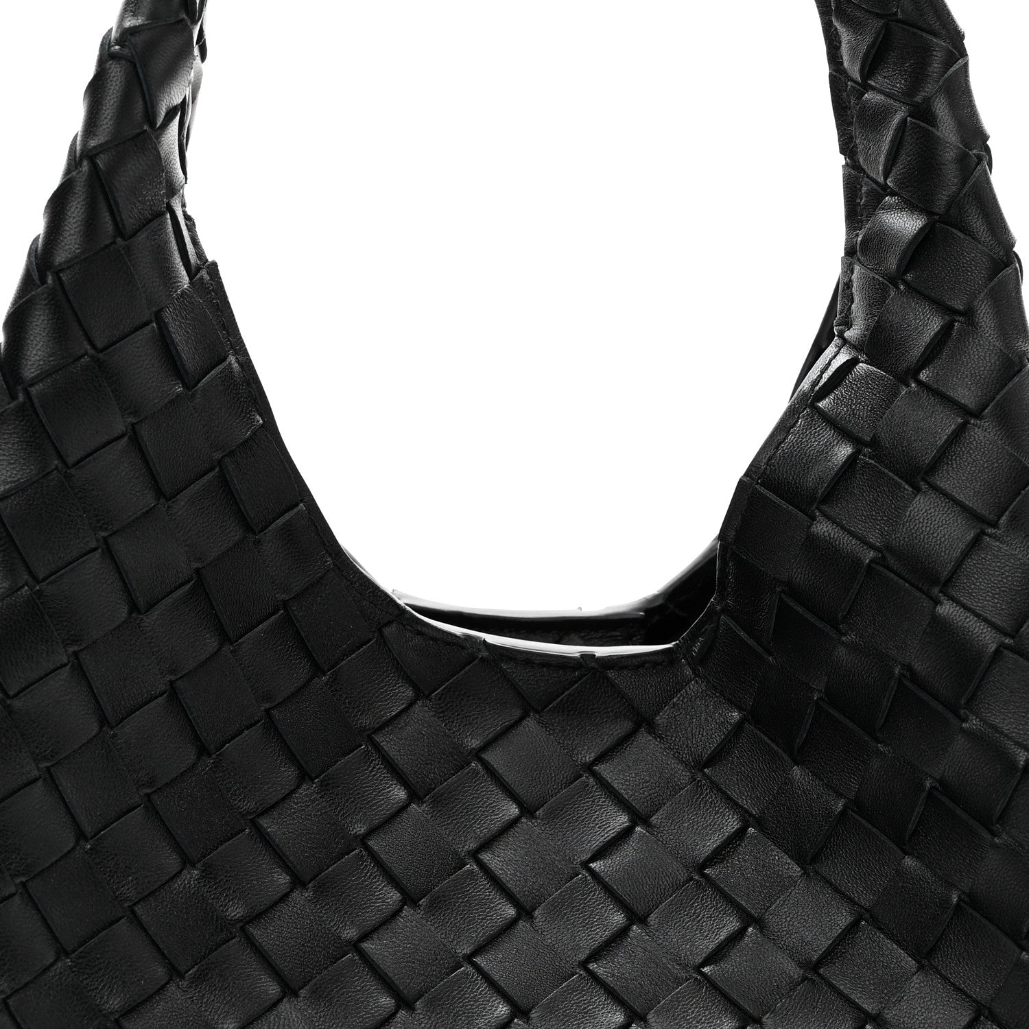 Nappa Intrecciato Small Campana Shoulder Bag Black