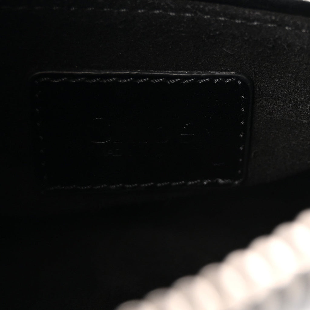 Shiny Grained Calfskin Small Marcie Bag Black