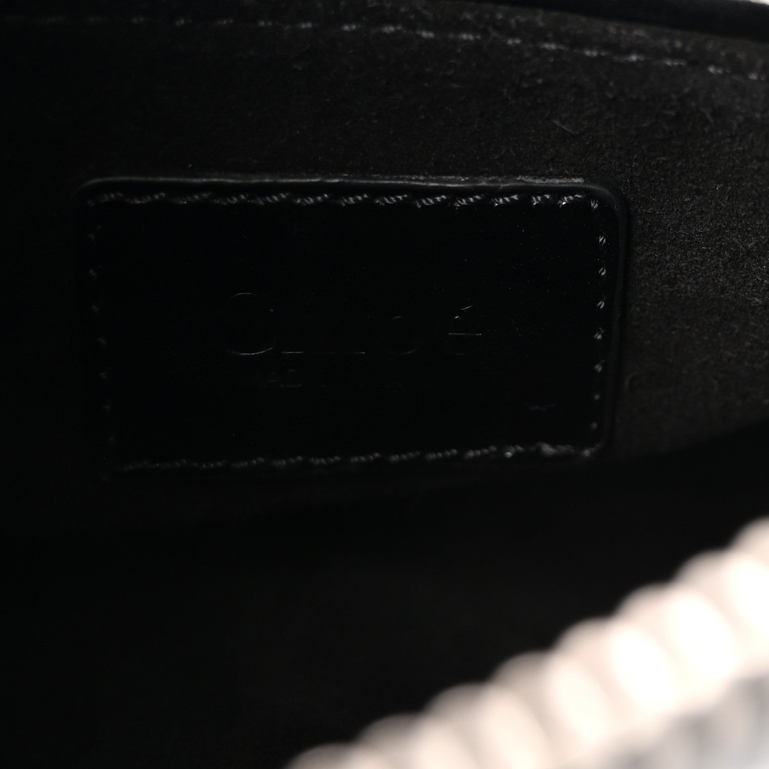 Shiny Grained Calfskin Small Marcie Bag Black
