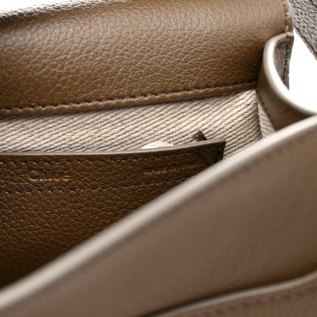Grained Calfskin Small Marcie Saddle Bag Dark Khaki