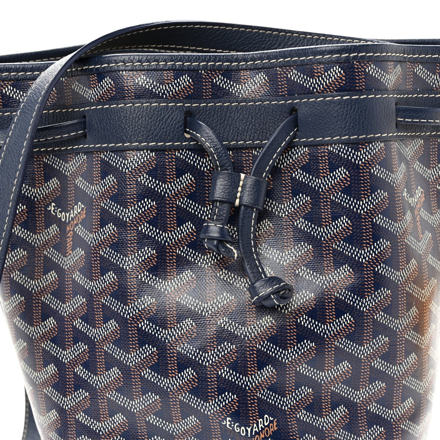 Goyardine Petit Flot Bucket Bag PM Navy