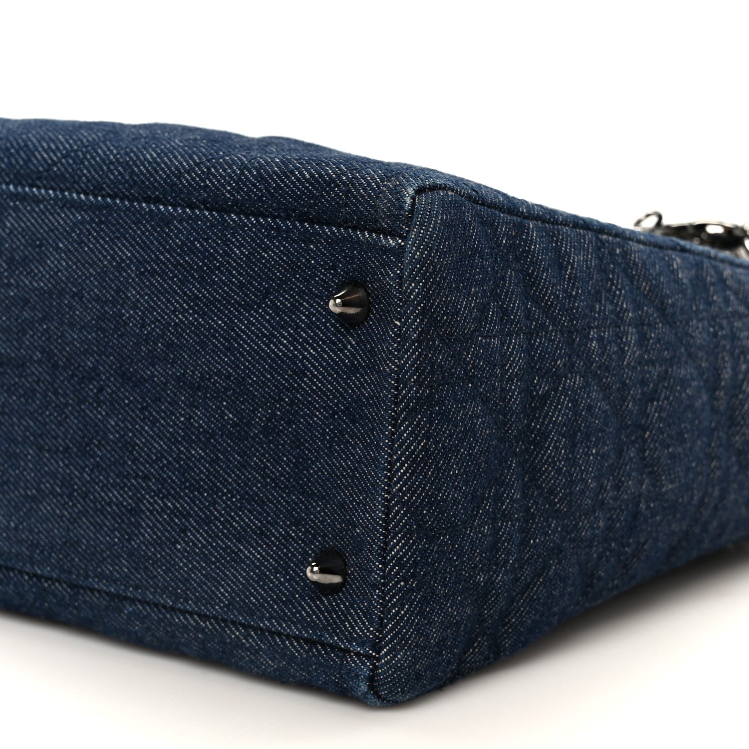 Denim Cannage Medium Lady Dior Blue Black Blue Black