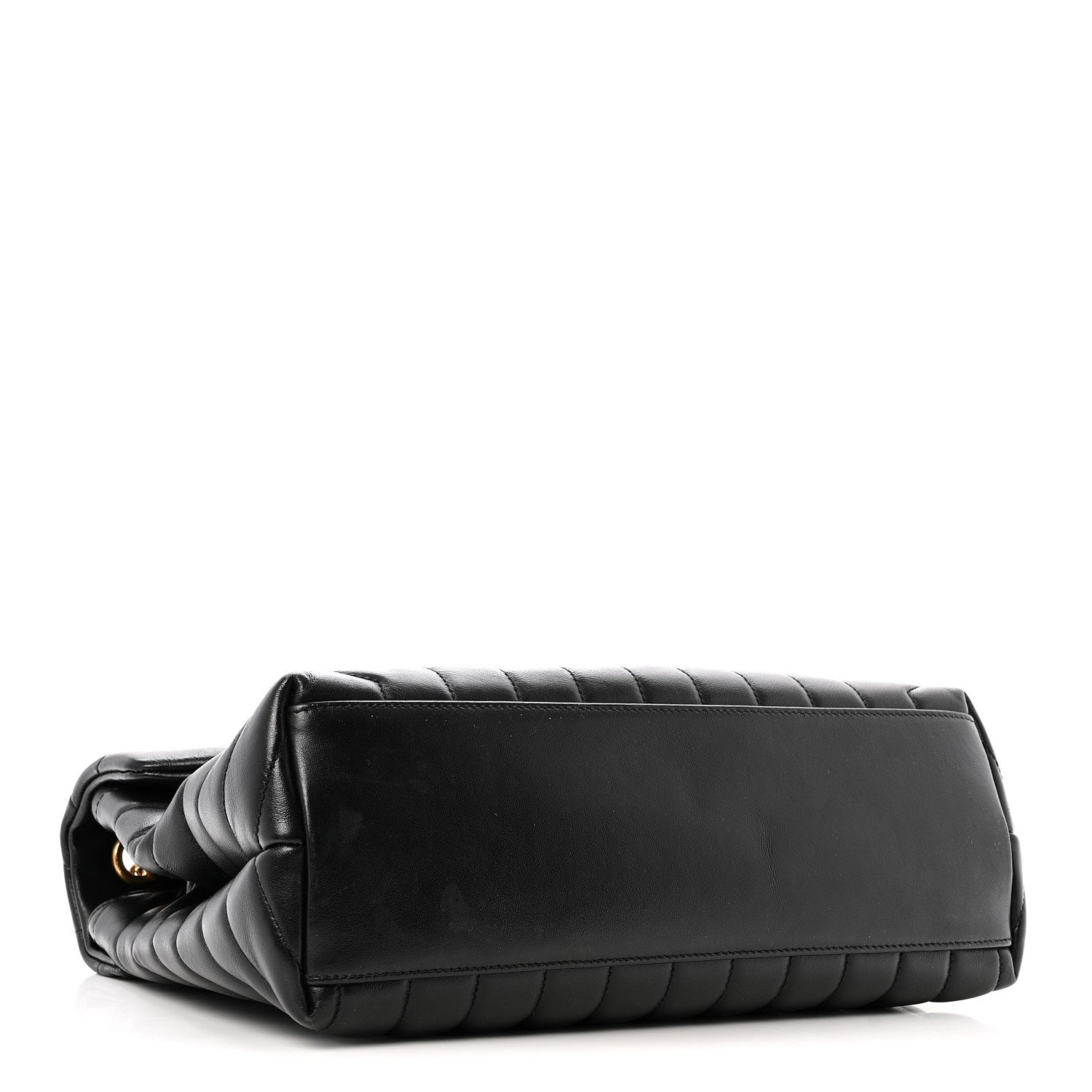 Calfskin Y Quilted Monogram Medium Loulou Chain Satchel Black