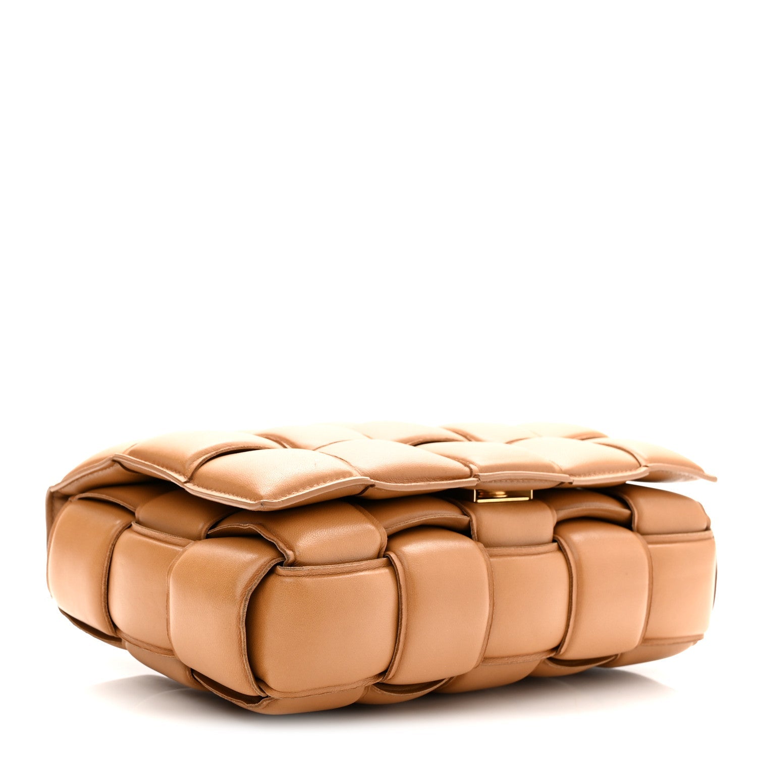 Nappa Maxi Intrecciato Padded Cassette Crossbody Bag Caramel