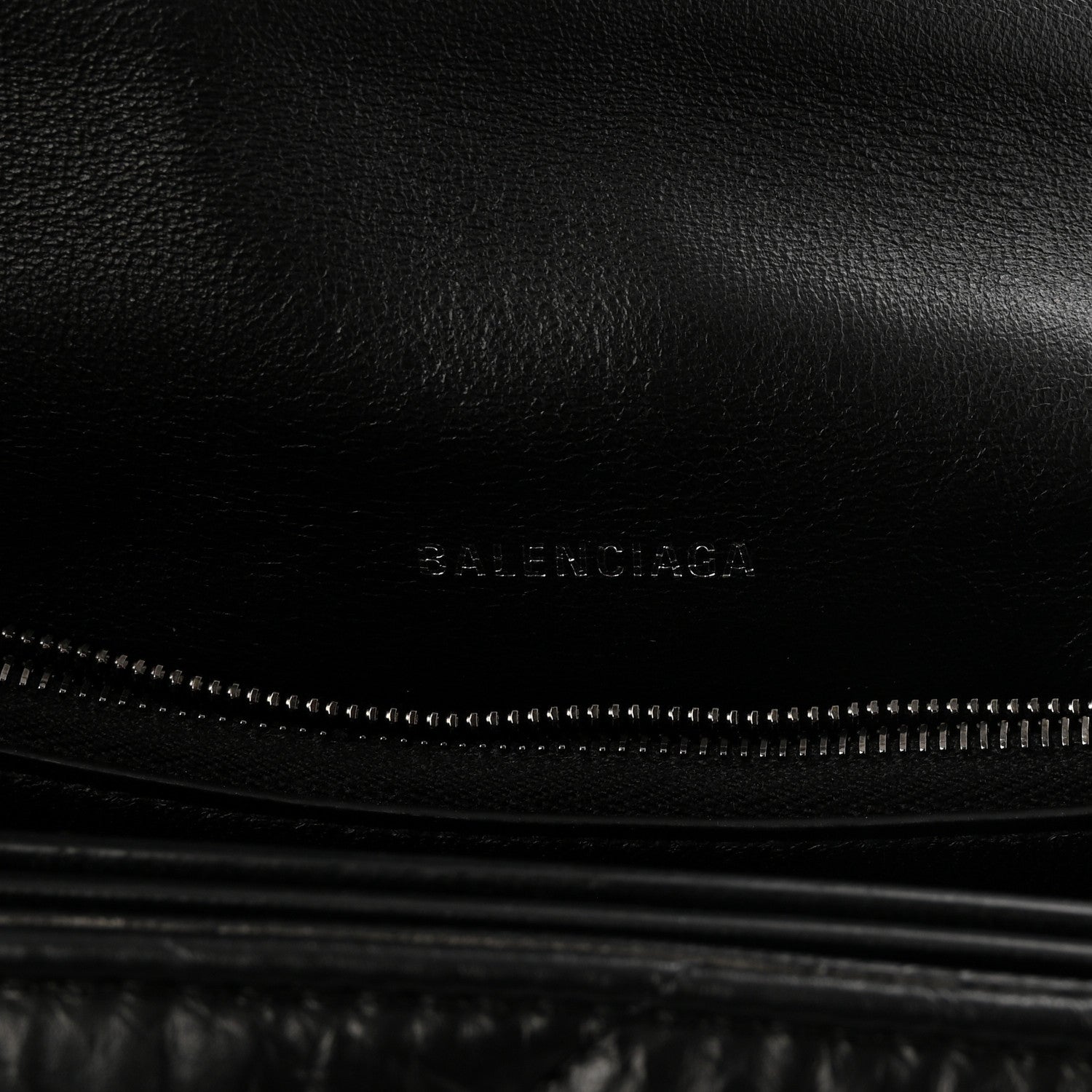 Crushed Calfskin Quilted Matte Black Hardware Medium Crush Chain Bag Black