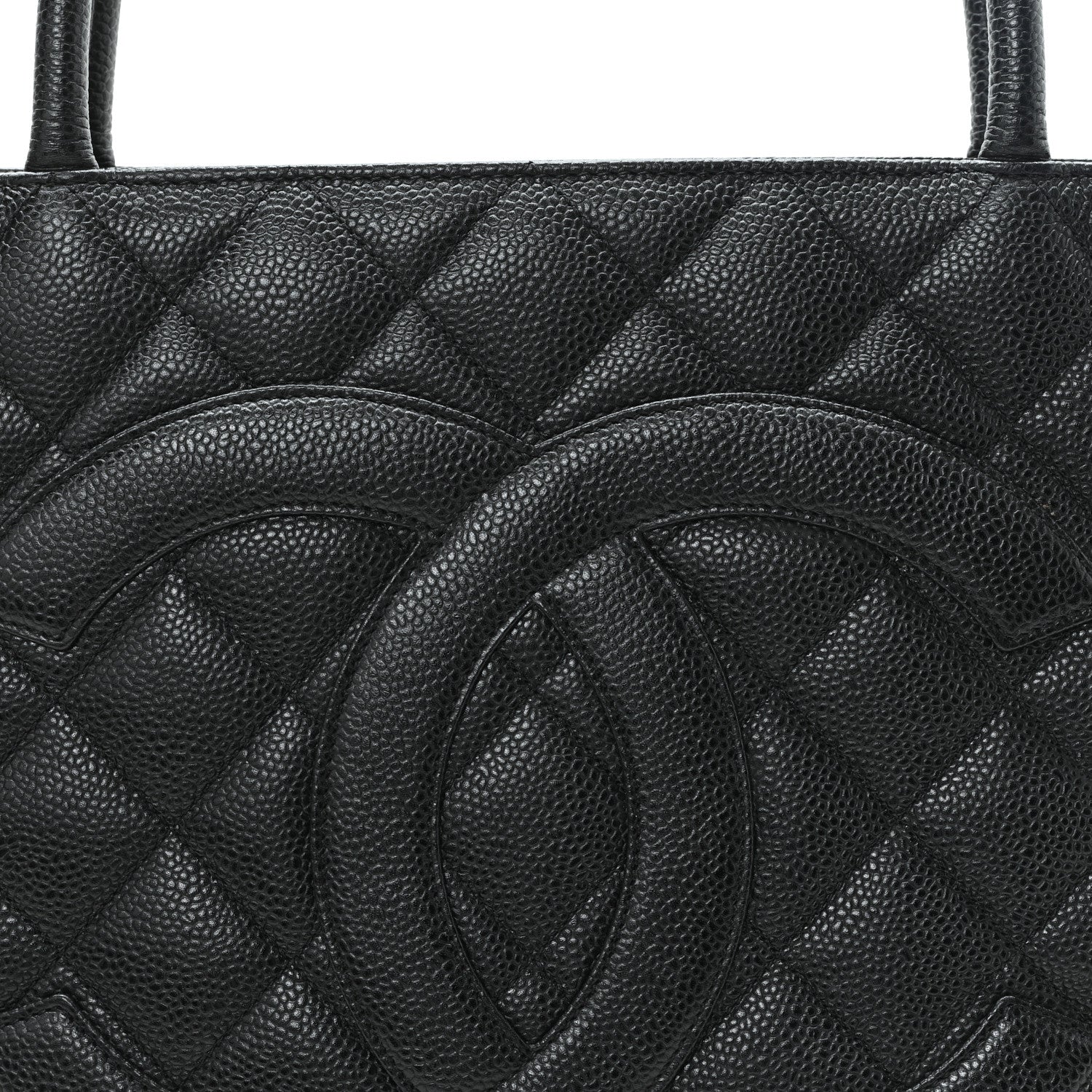 Caviar Quilted Medallion Tote Black