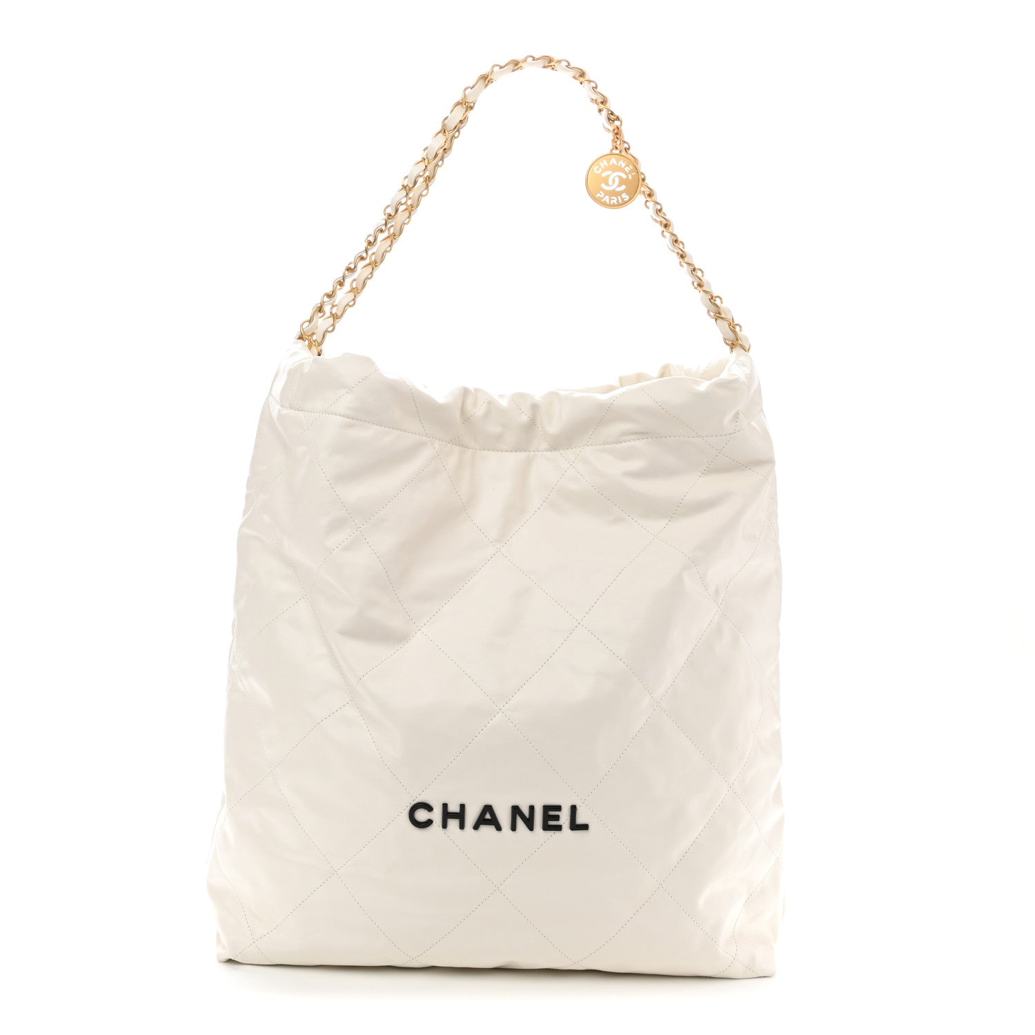 Calfskin Quilted Chanel 22 White