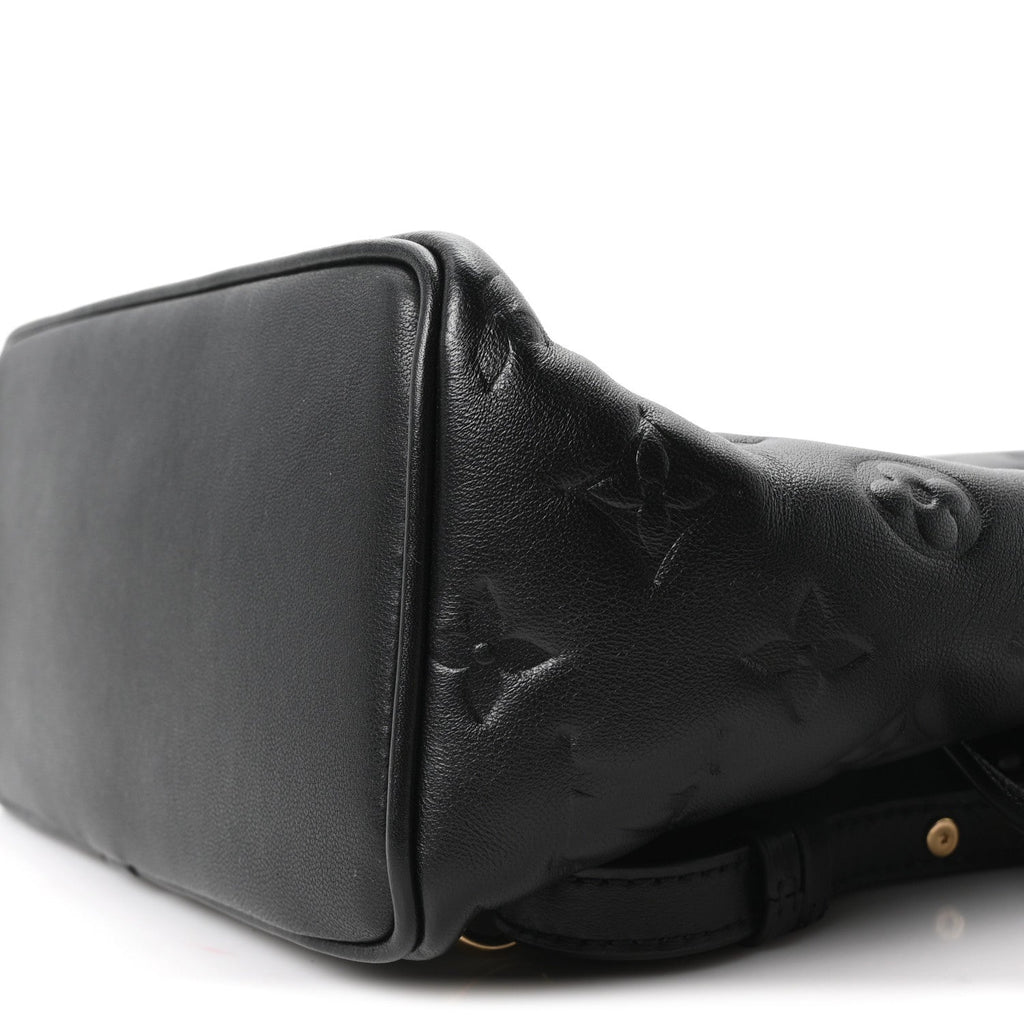 Lambskin Embossed Monogram Coussin PM Backpack Black