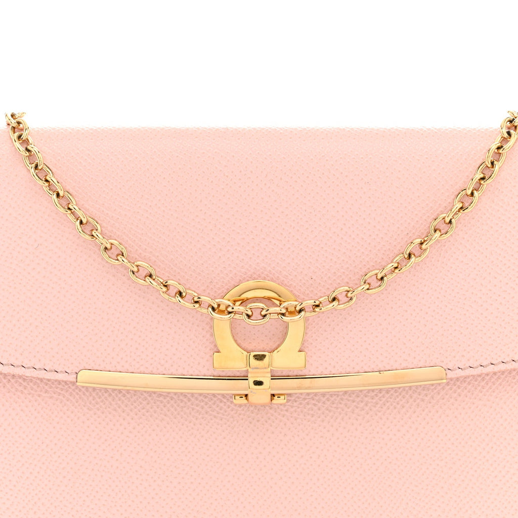 Hammered Calfskin Gancio Wallet On Chain Nylund Pink