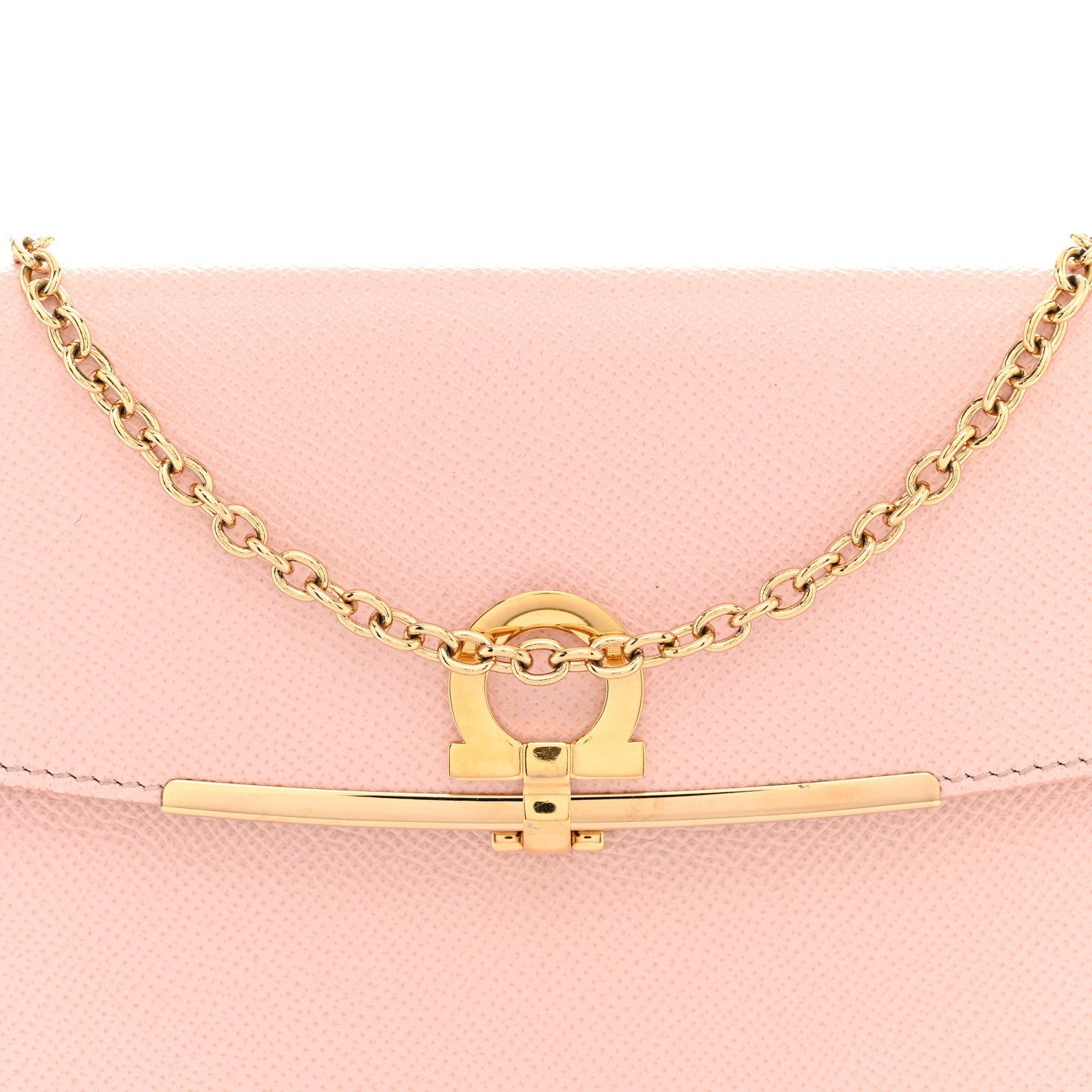 Hammered Calfskin Gancio Wallet On Chain Nylund Pink