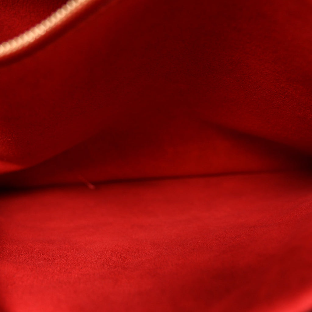 Patent Embossed Monogram Lambskin Coussin MM Black Red