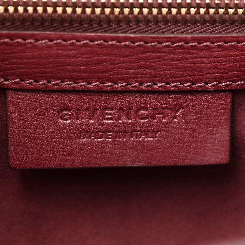 Textured Calfskin Mini Pandora Box Chain Crossbody Bag Oxblood