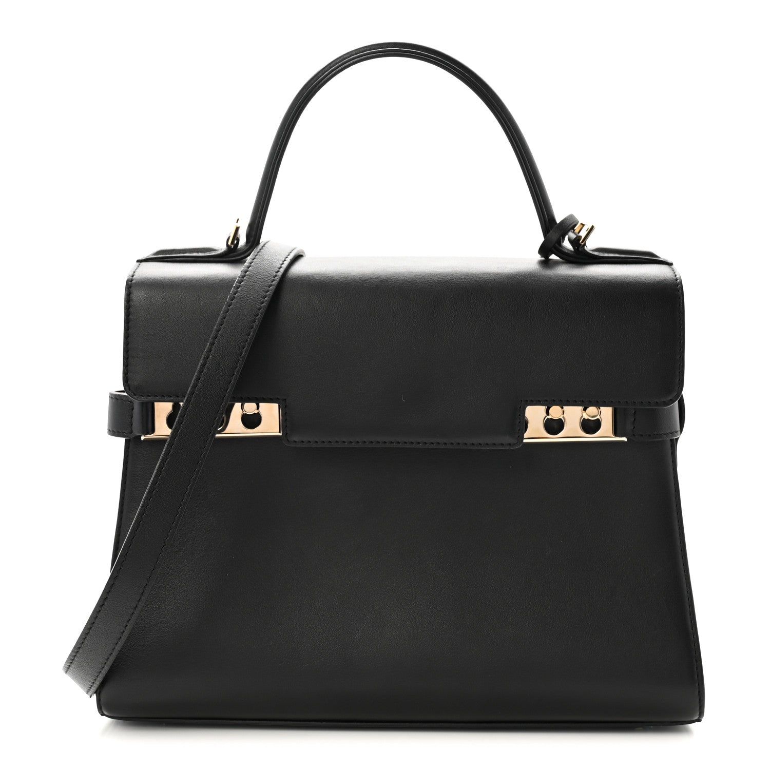 Calfskin MM Tempete Satchel Black