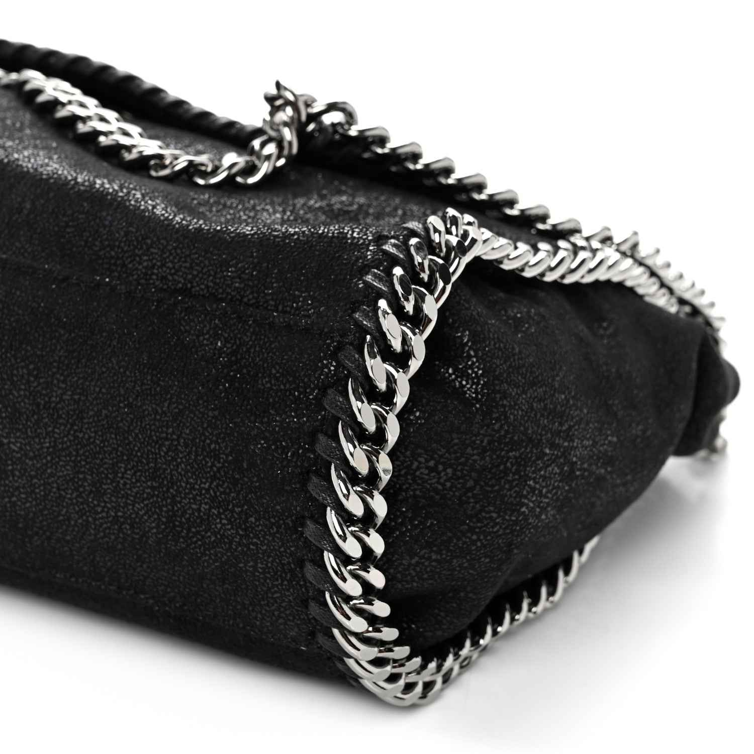 Shaggy Deer Mini Falabella Fold Over Tote Black