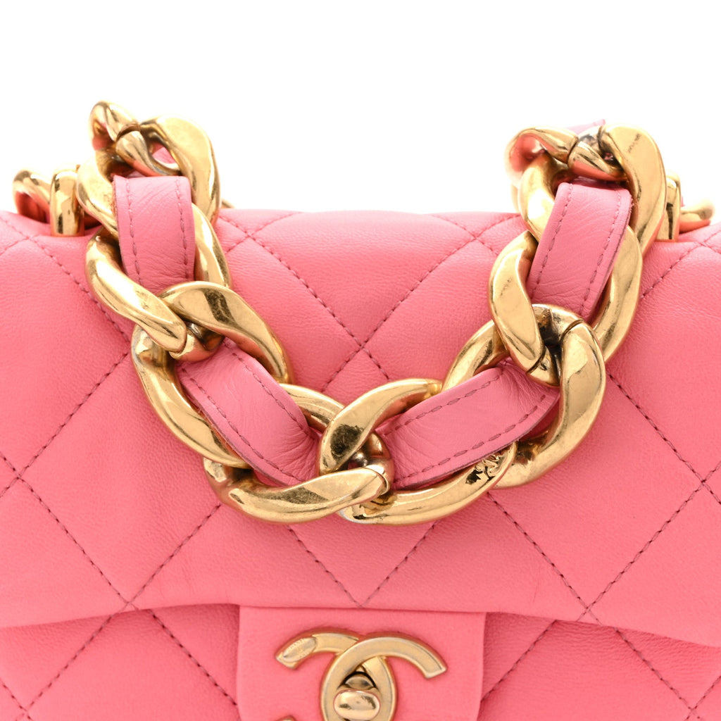 Lambskin Quilted Mini Funky Town Flap Pink