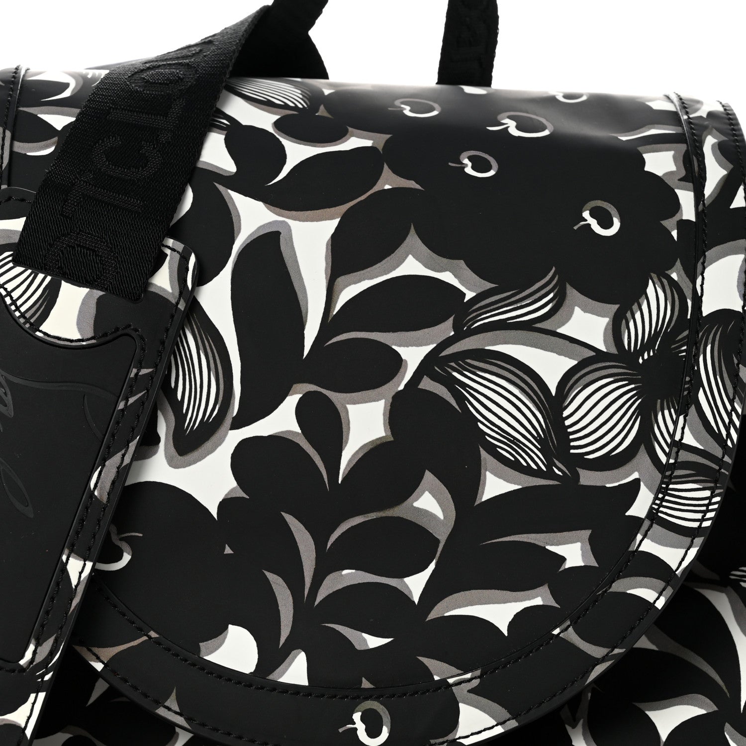 Gommato Calfskin Petunia Explorafunk Backpack Black White