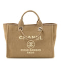 Mixed Fibers Small Deauville Tote Beige