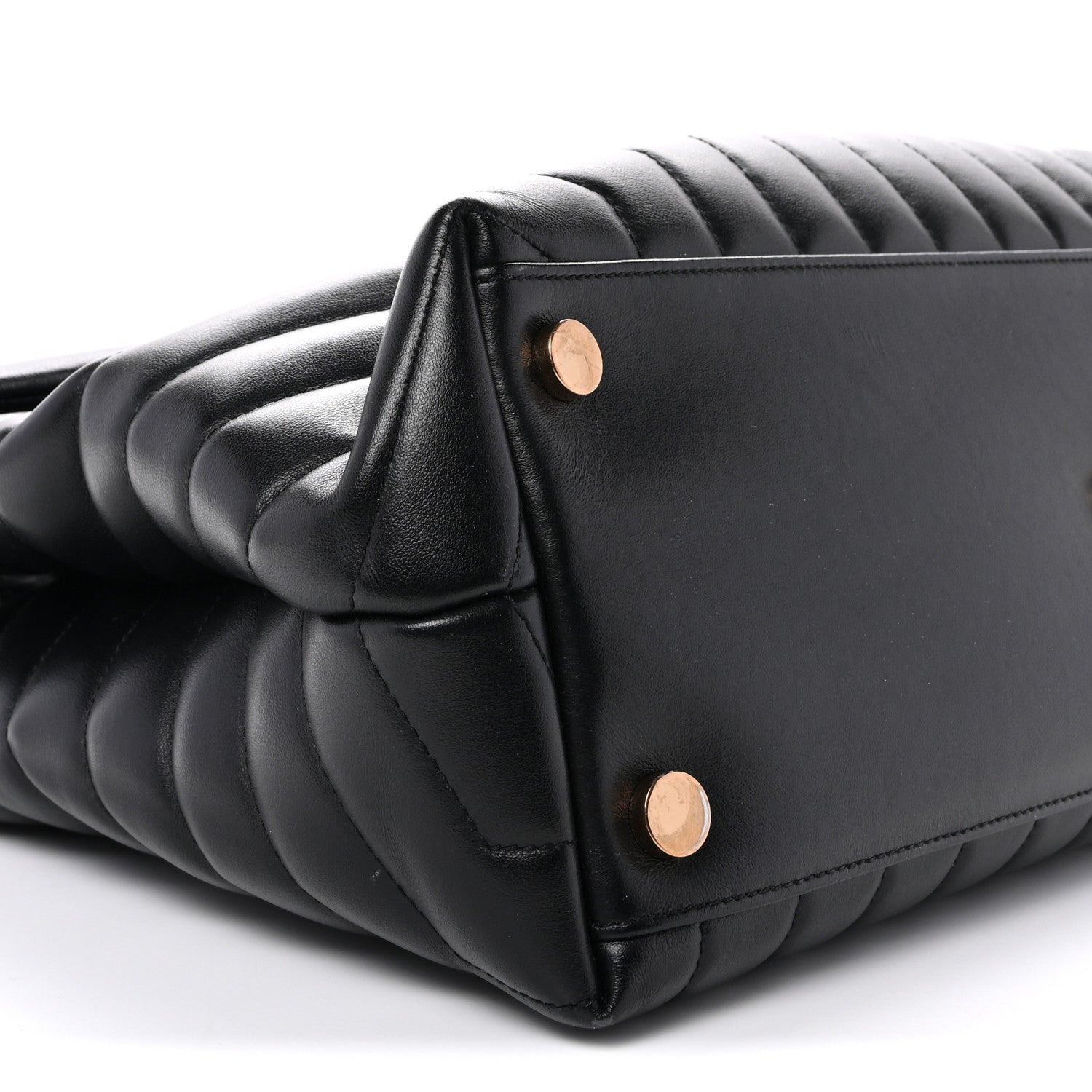 Calfskin Y Quilted Monogram Large Loulou Chain Satchel Black