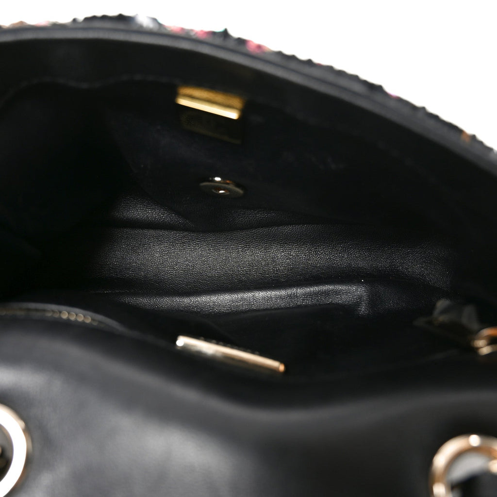 Sequin CC Small Single Flap Black Multicolor