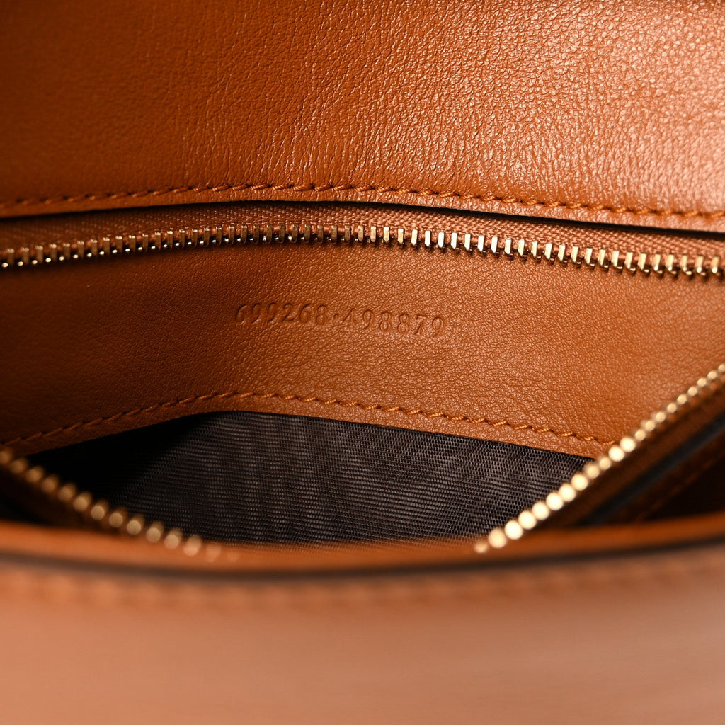 Roxy Calfskin Blondie Chain Shoulder Flap Bag Blondie Cognac
