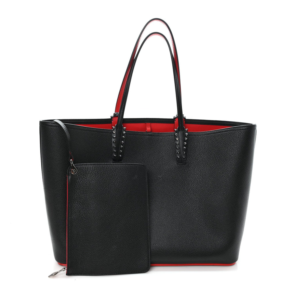 Calfskin Spikes East West Cabata Tote Black