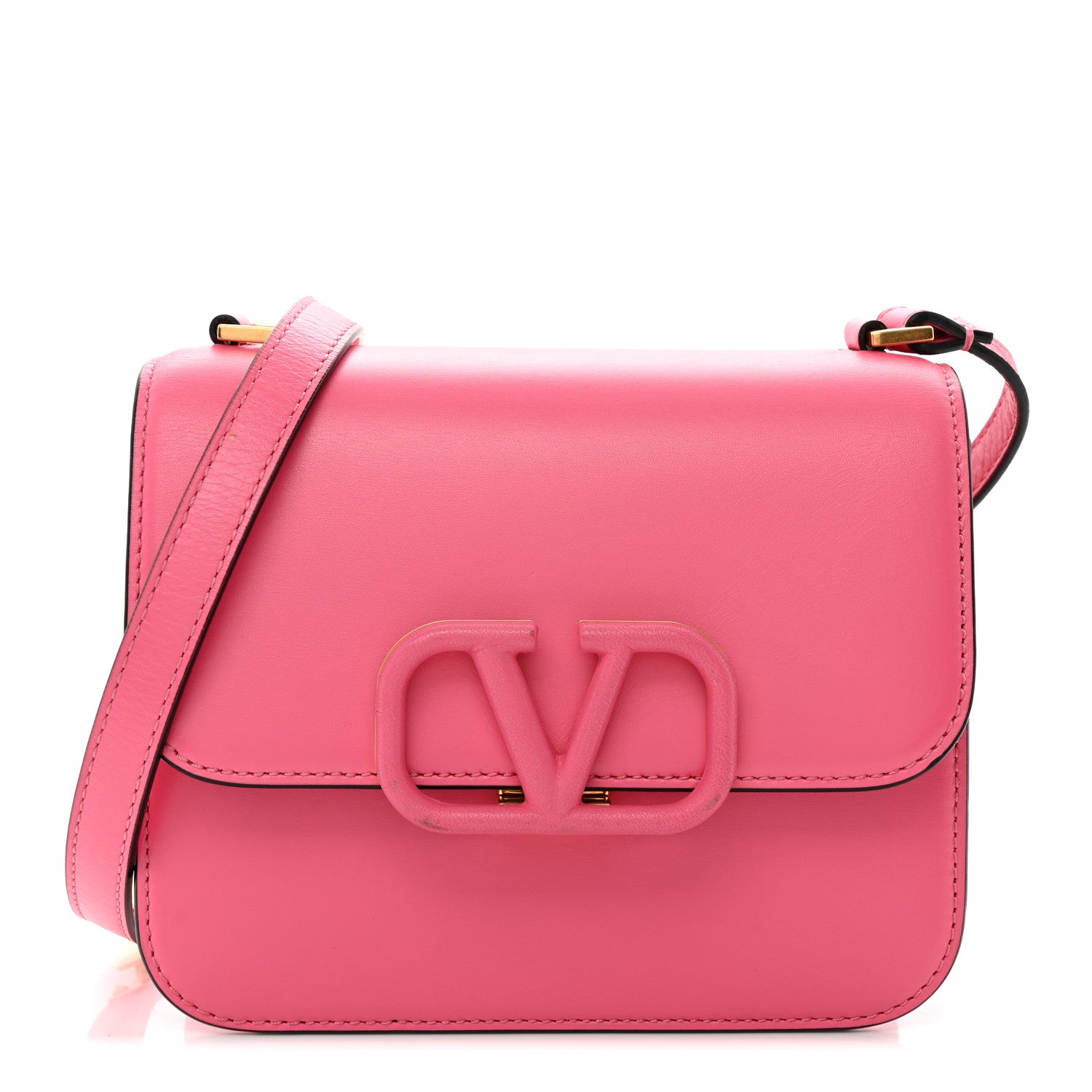 Smooth Calfskin Small VSling Shoulder Bag Pink
