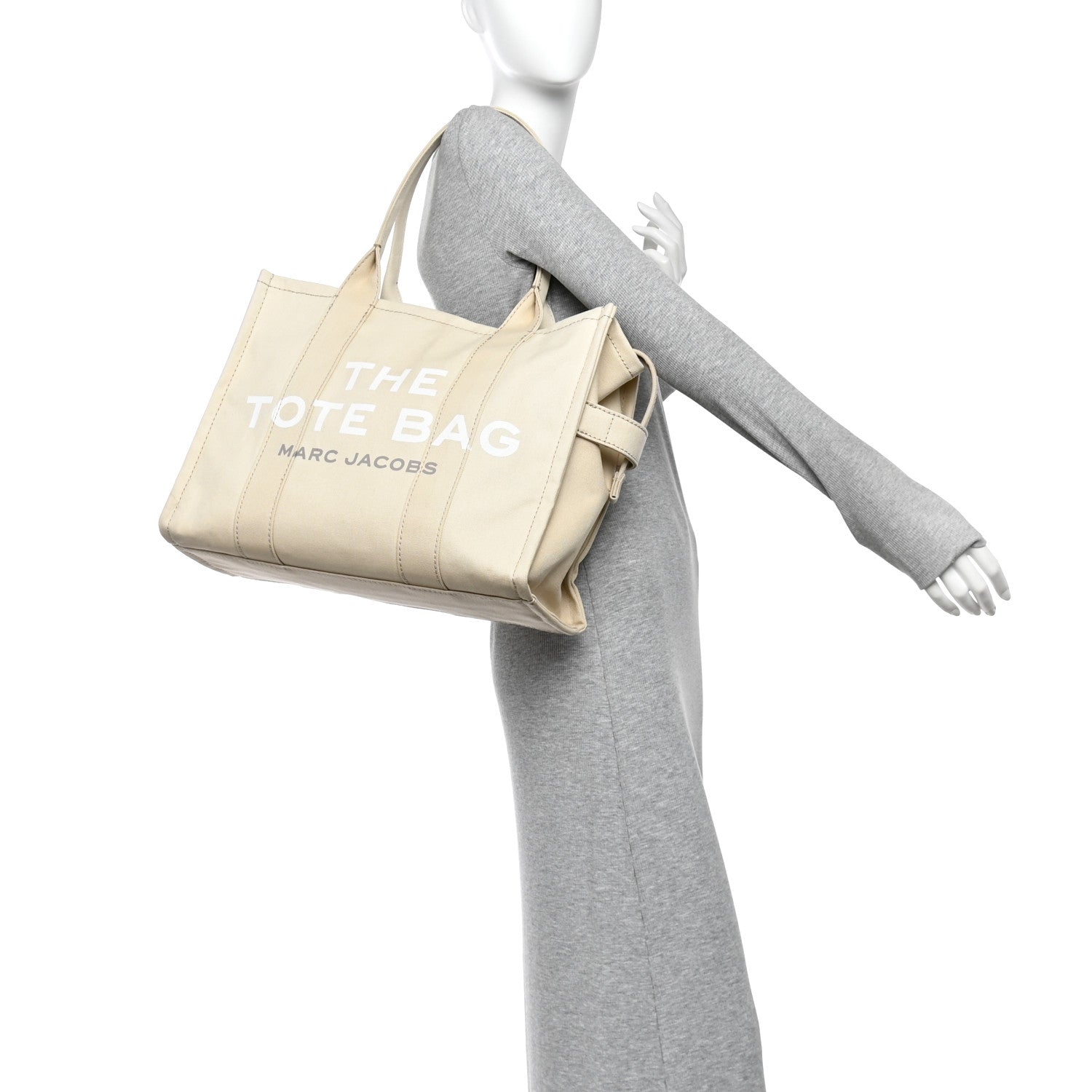 Cotton Canvas Large The Tote Bag Beige