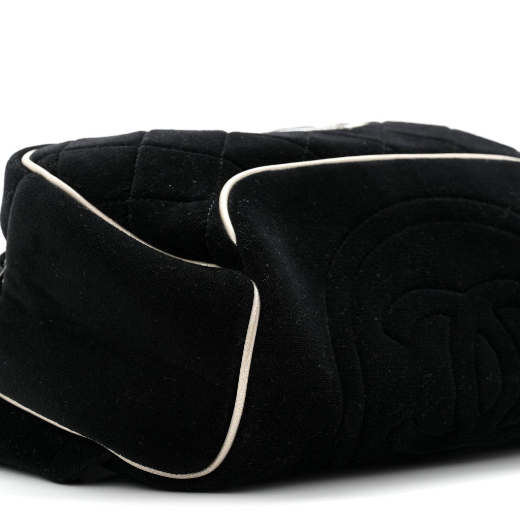Velvet Quilted Coco Neige Waist Bag Black