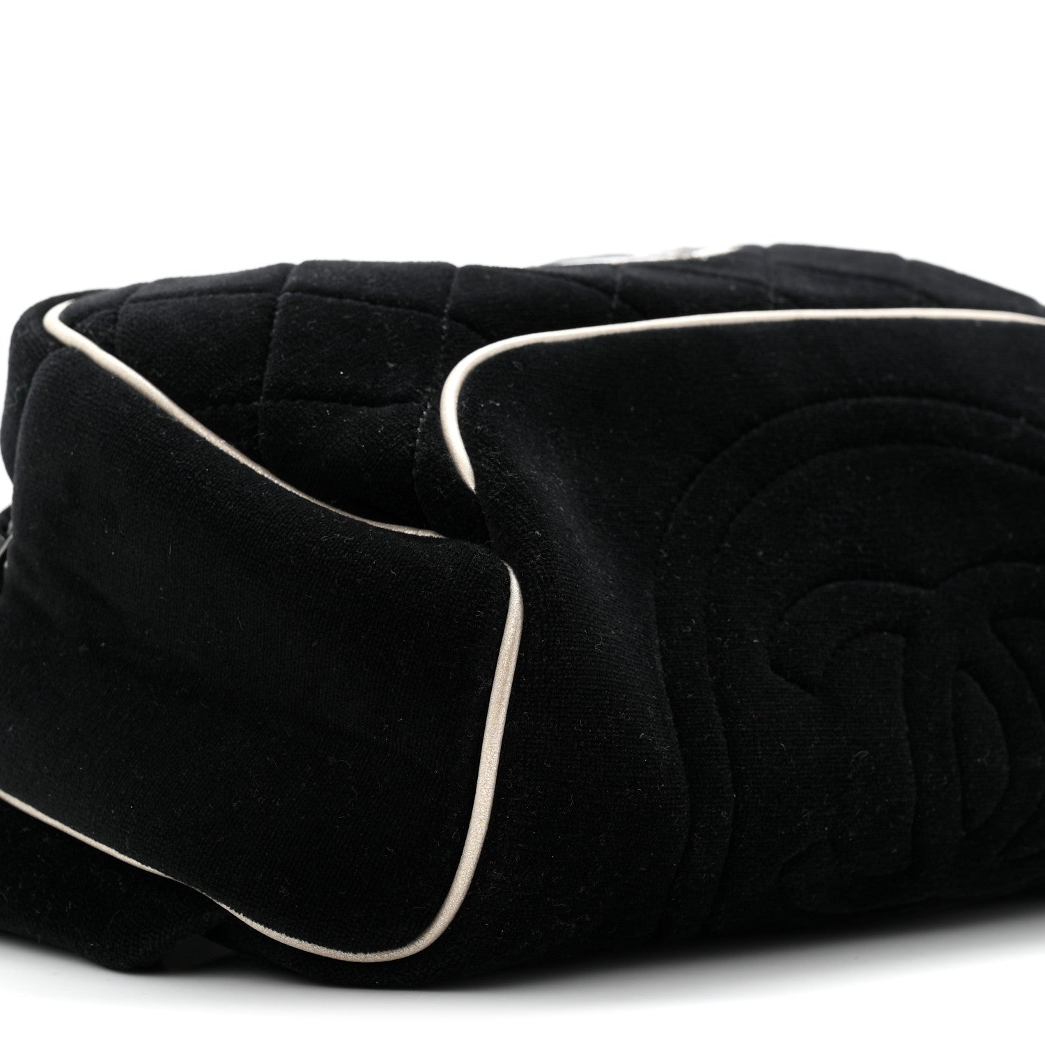 Velvet Quilted Coco Neige Waist Bag Black