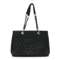 Caviar Quilted Grand Shopping Tote GST Black
