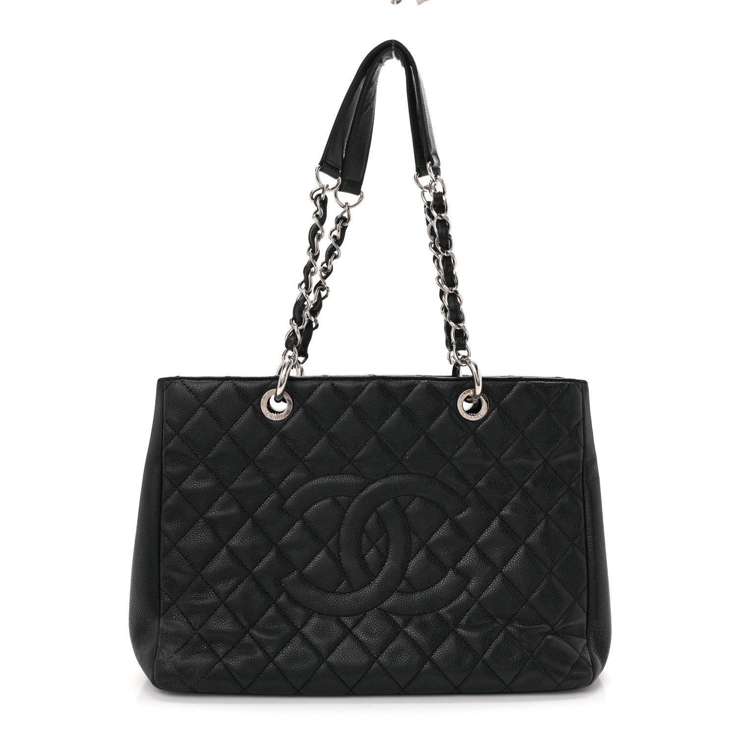Caviar Quilted Grand Shopping Tote GST Black