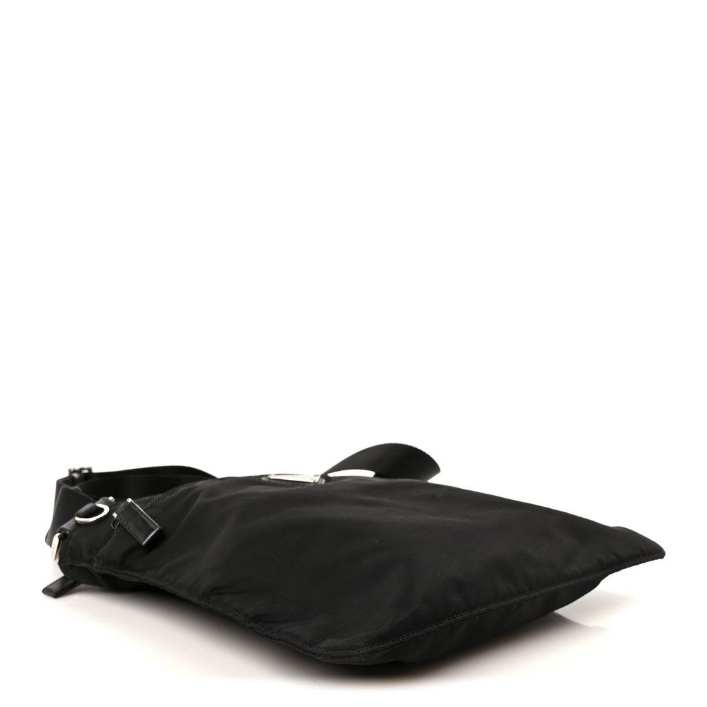 Nylon Vela Flat Messenger Bag Black