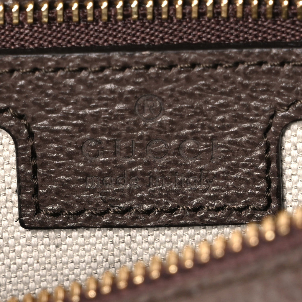 GG Supreme Monogram Web Small Ophidia Top Handle Bag Beige Ebony