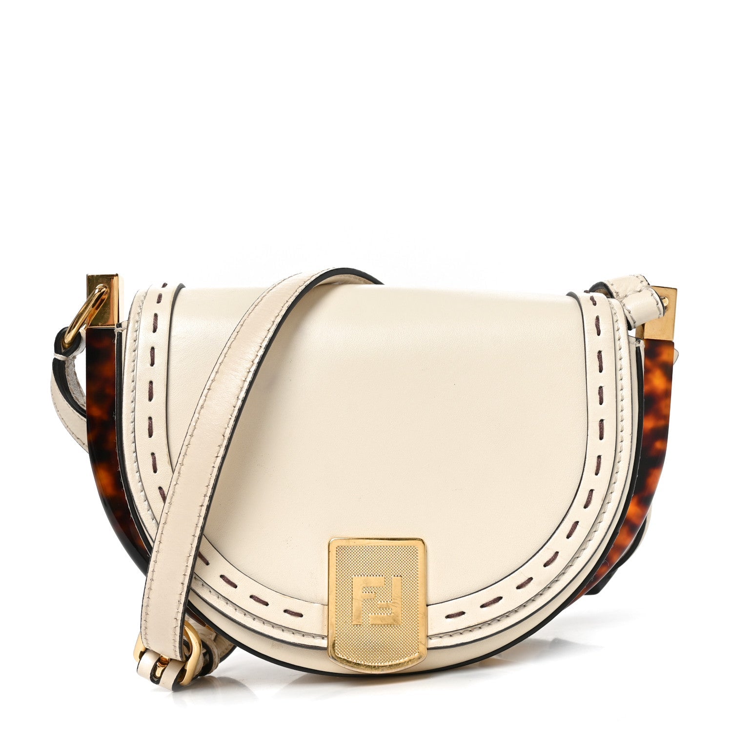 Vitello King Plexiglass Moonlight Shoulder Bag White Ice