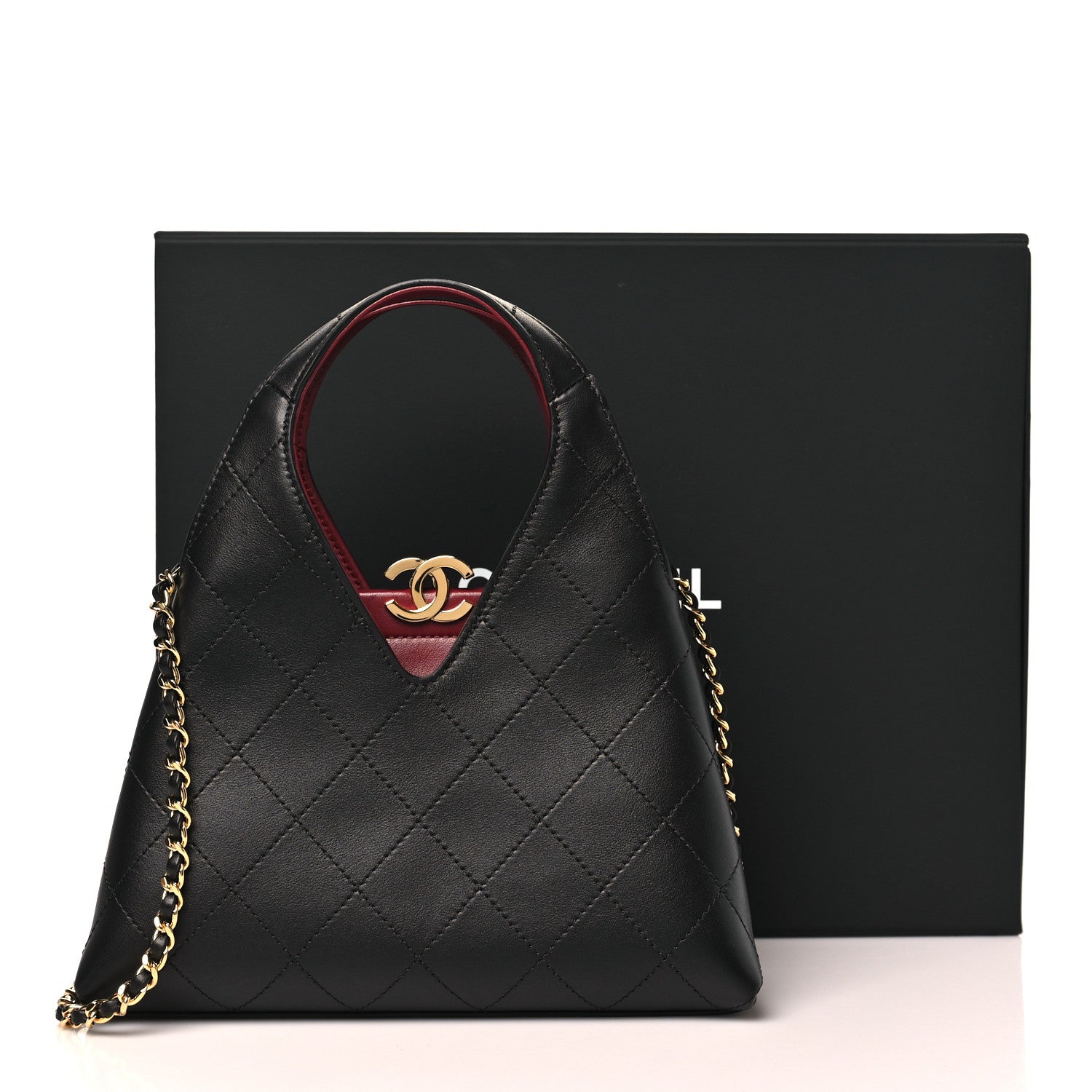 Calfskin Chic Lady Small Shopping Tote Black